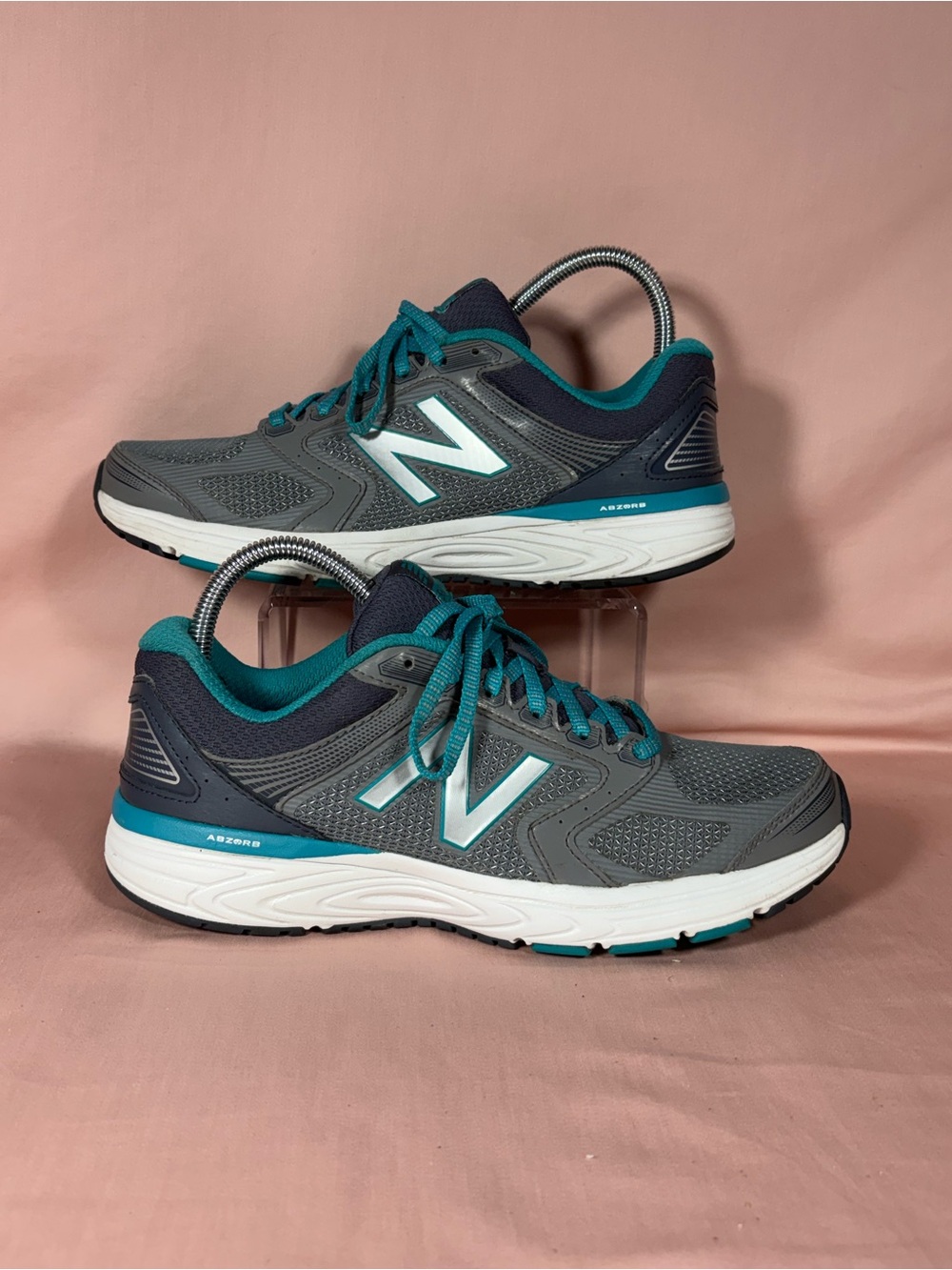 New Balance Women's 560 V7 W560LS7 Gray/Teal Running Shoes Size 9M